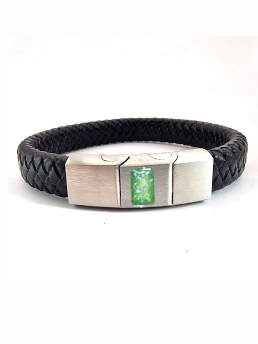 CherishKeepsakes MensMemorialAshesLeatherBracelet