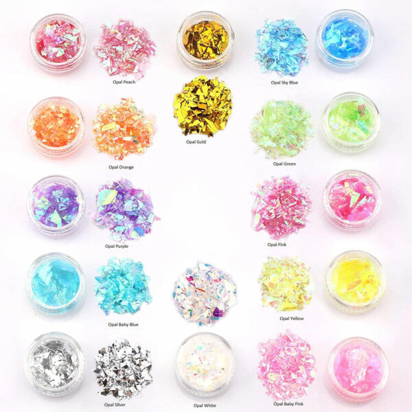 resin jewellery inclusions iridescent glitter colour swatches